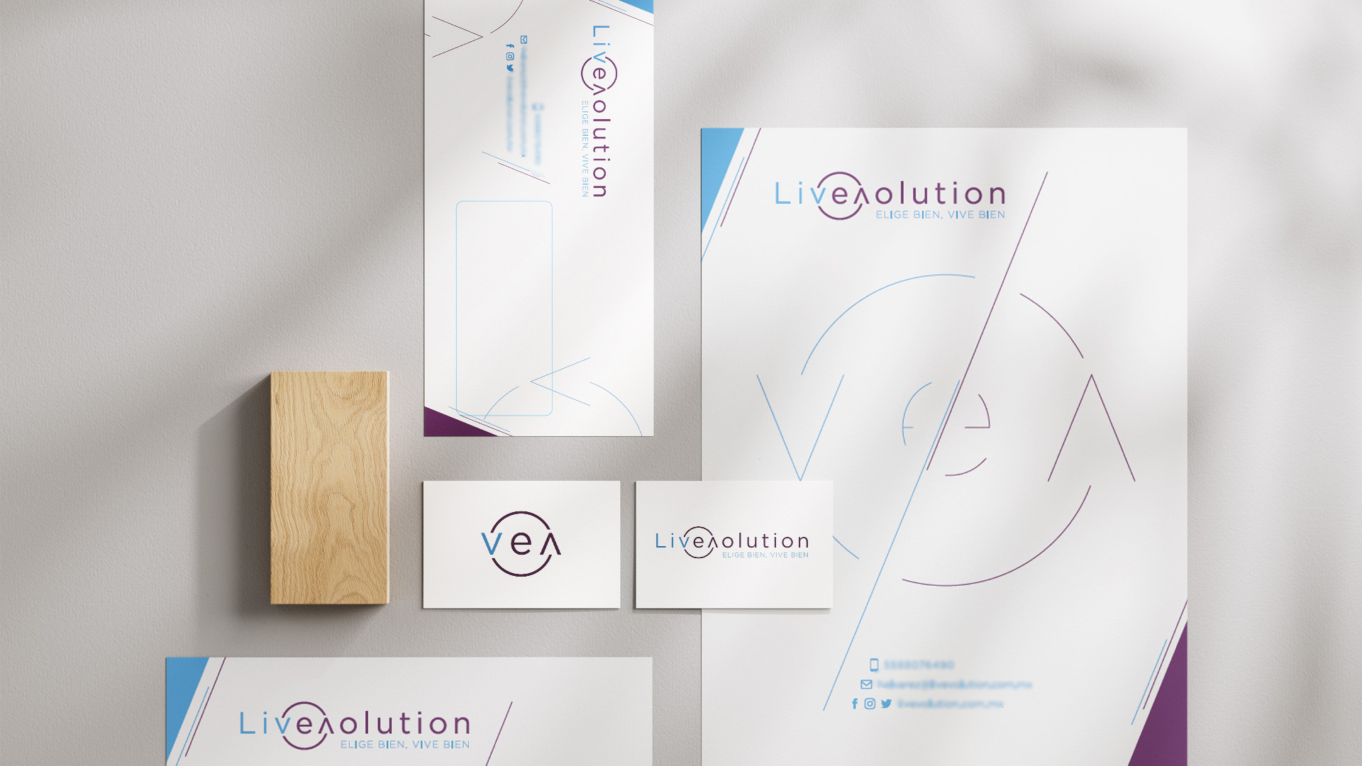Branding and visual identity design for Live Evolution