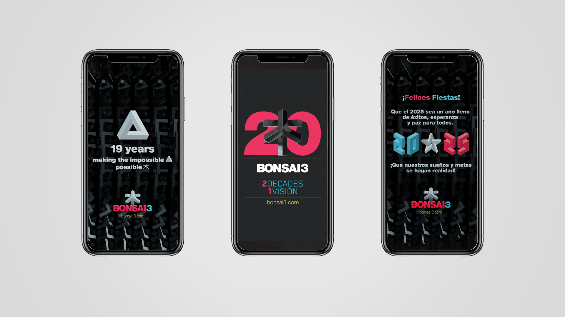 Corporate website design for Bonsai3 studio