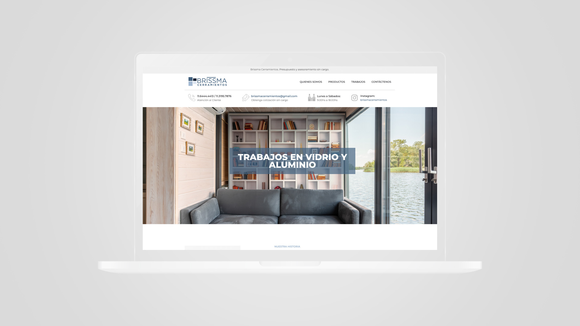Construction company website design for Brissma